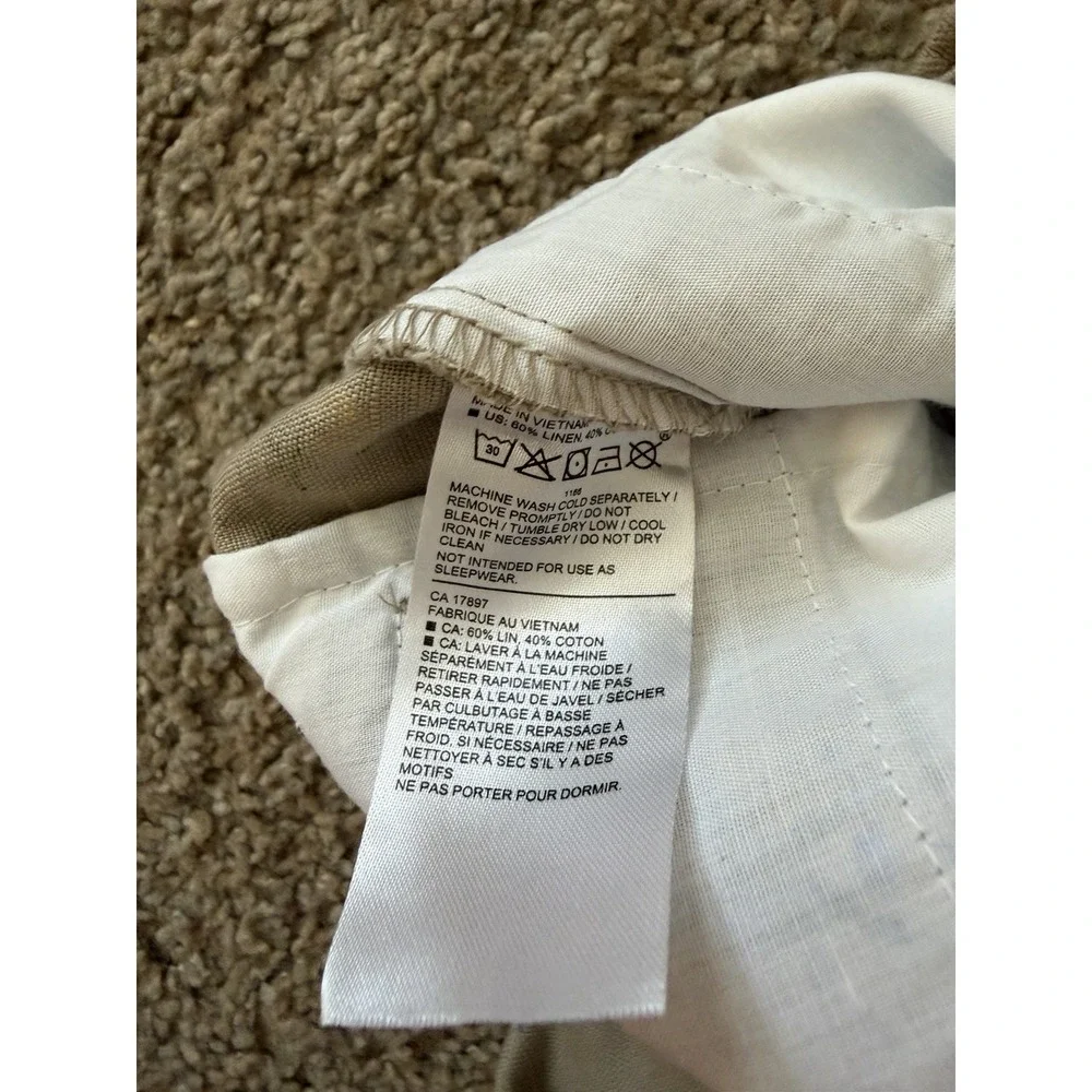 Janie and Jack Boys Linen Blend Khaki Pants Palm Trees Size 6 Slim Fit New W Tag